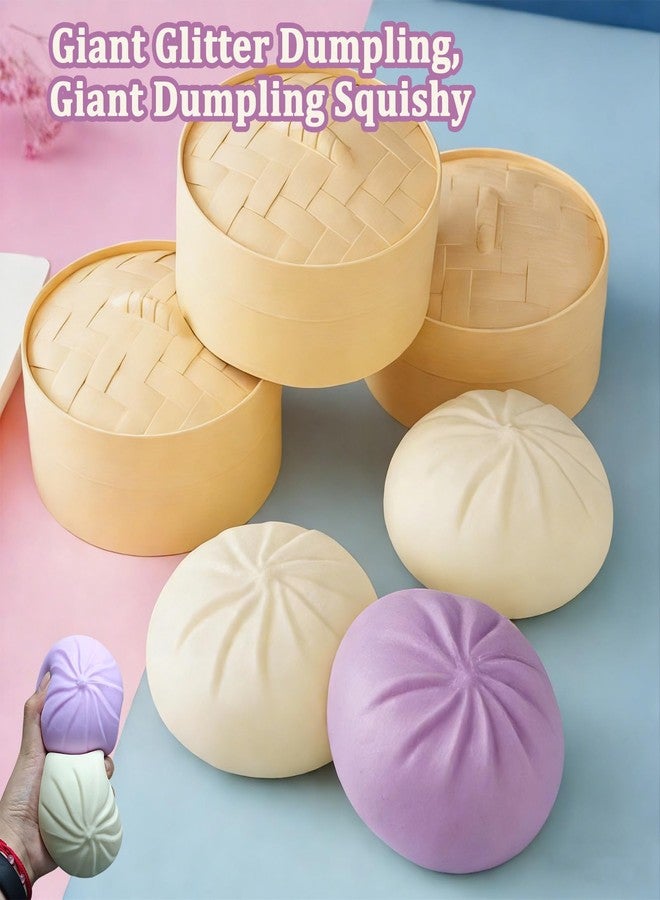 PMDYBY Giant Dumpling Squishy, Large Dumpling Squishy, Mystery Jumbo DumplingSquishy, Cute Anxiety Relief Fidget Toy, Soft Squeeze Decompression Dough for Adults(Purple) - Image 2